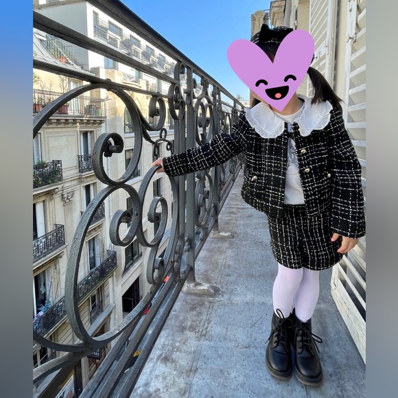 Janie and Jack girls tweed set